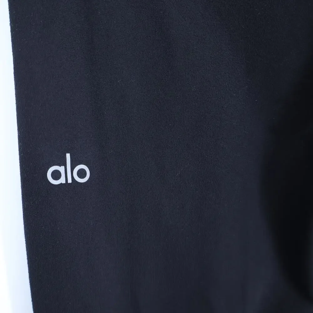 ALO Ankle Zip Tapered Pants Black Lightweight Pull On Active Women's S